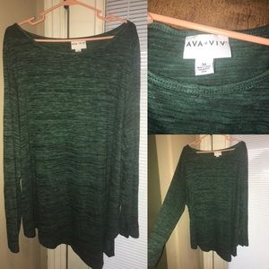 Ava-Vic super soft green/black long sleeve T-shirt